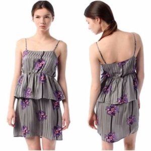 Anthropologie Satin Peplum Dress by Kimchi Blue